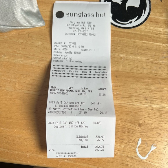 Ray-Ban RB3637 New Round. Gold/Green - Picture 7 of 7